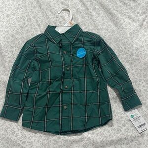 Carter's Forest Green Plaid Button-Down Shirt